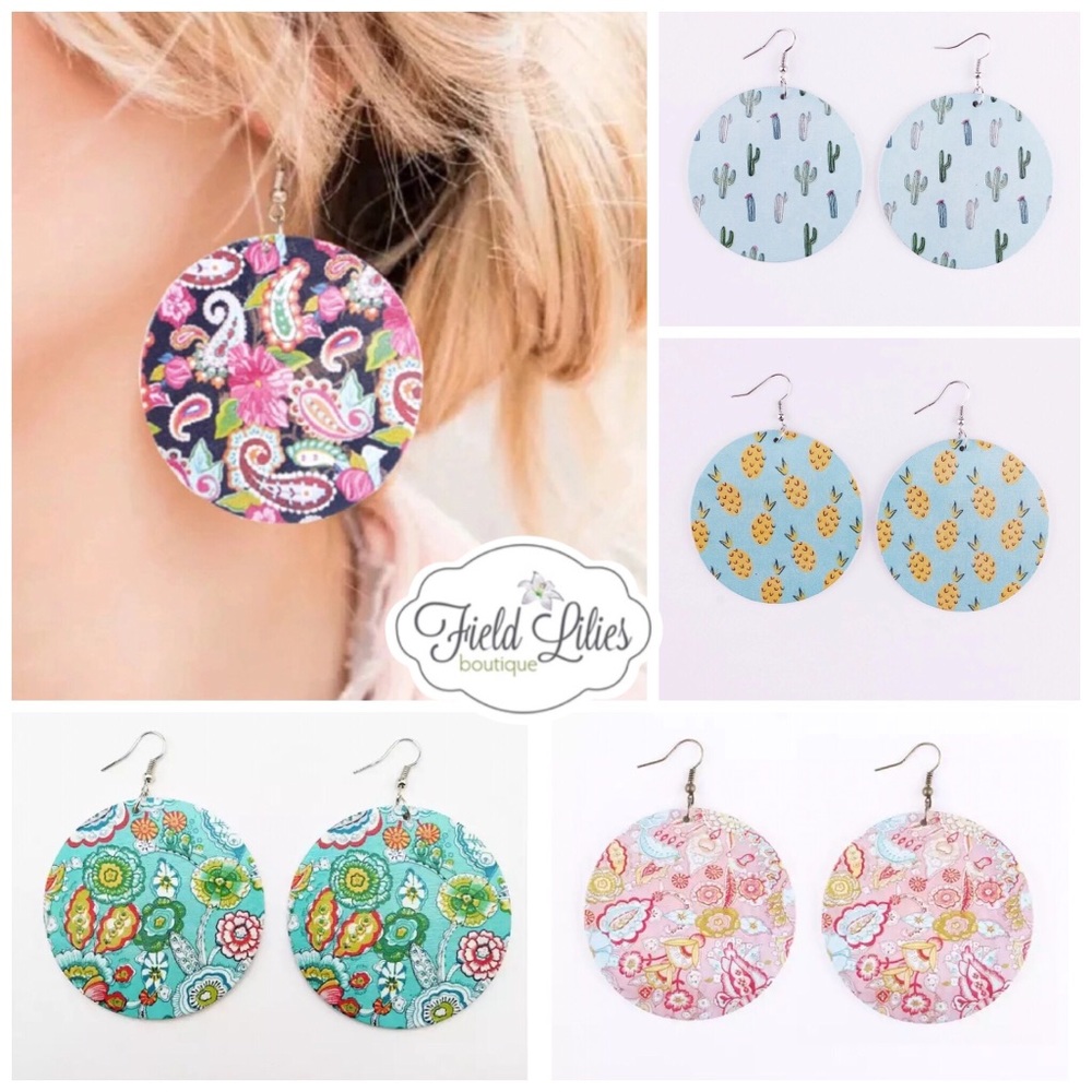 🆕 Printed Wood Earrings